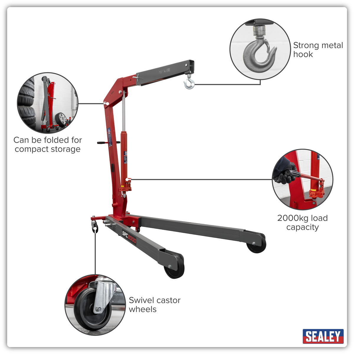 Premier SPC2000 Folding Engine Crane 2 Tonne