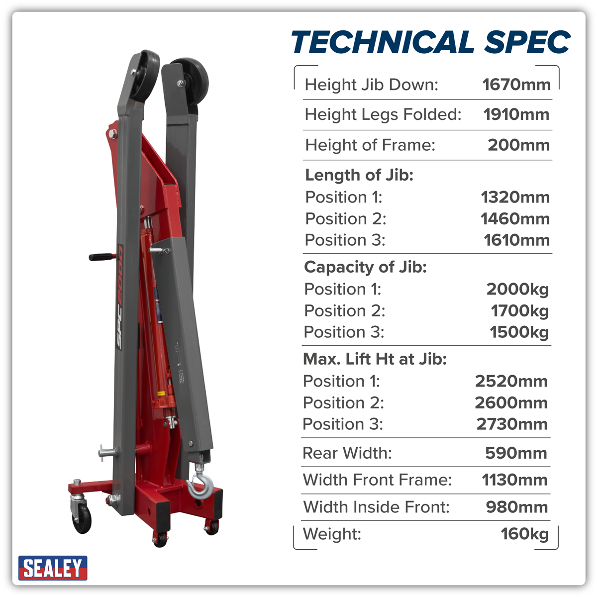 Premier SPC2000 Folding Engine Crane 2 Tonne