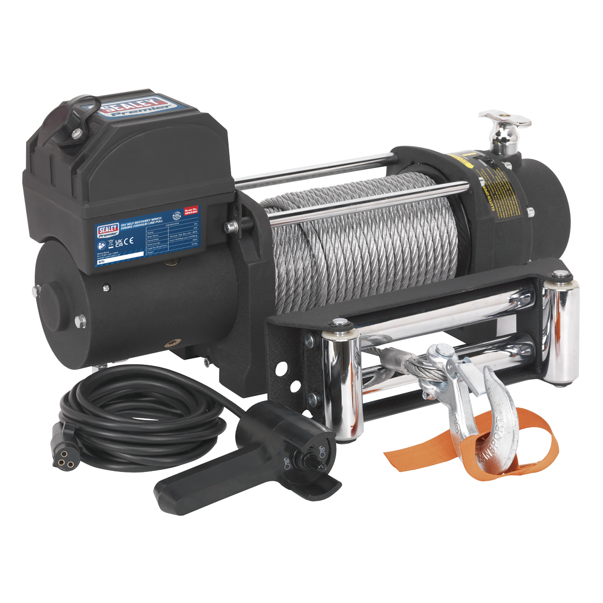 Premier SRW5450 Self-Recovery Winch 5450kg (12000lb) Line Pull 12V
