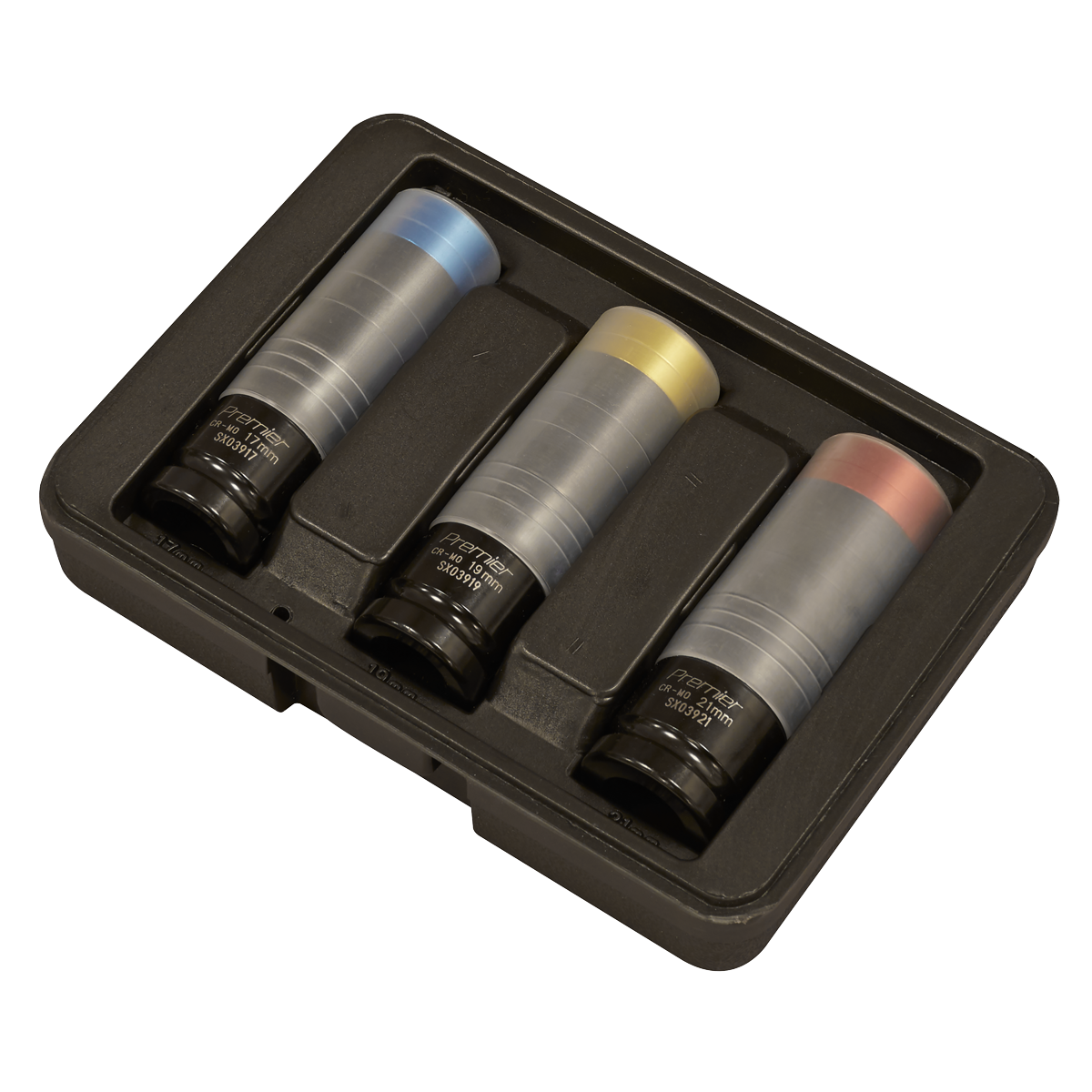 Premier SX039 Premier Alloy Wheel Ultra-Power Impact Socket Set 1/2"Sq Drive 3pc