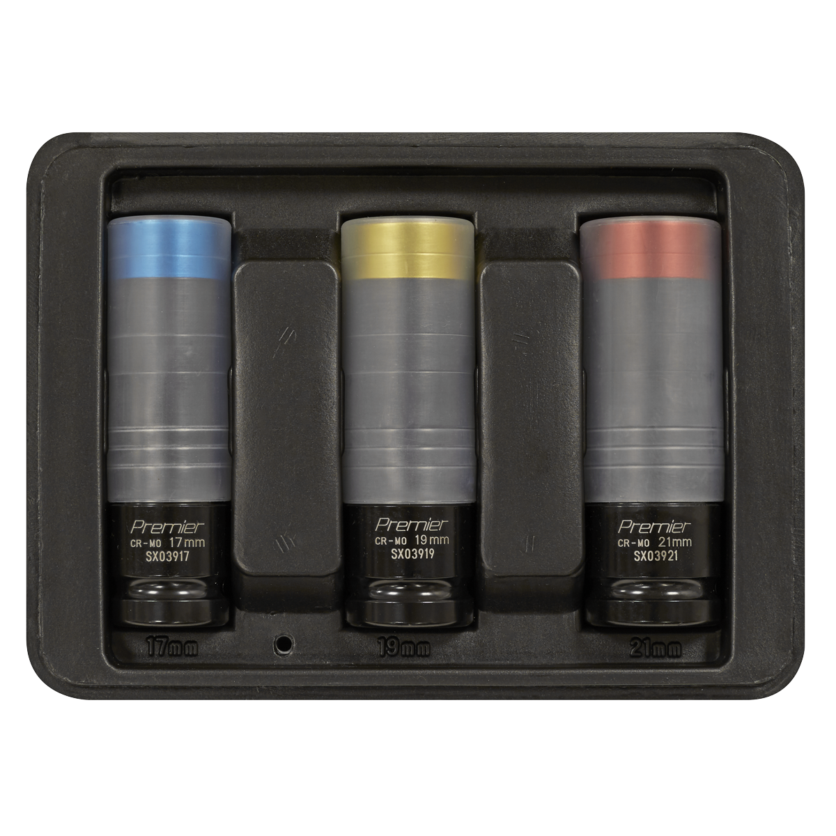 Premier SX039 Premier Alloy Wheel Ultra-Power Impact Socket Set 1/2"Sq Drive 3pc