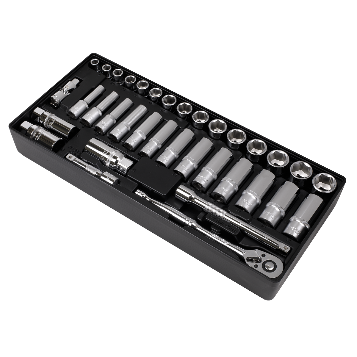 Premier TBT20 Premier Socket Set with Tool Tray 3/8"Sq Drive 35pc