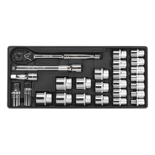 Premier TBT21 Premier Socket Set with Tool Tray 1/2"Sq Drive 26pc
