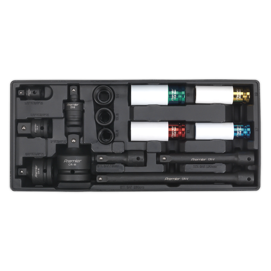 Premier TBT25 Premier Impact Socket & Adaptor Set with Tool Tray 15pc