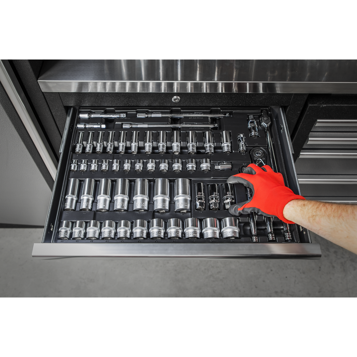 Premier TBT31 Premier Socket Set with Tool Tray 3/8" & 1/2"Sq Drive 55pc