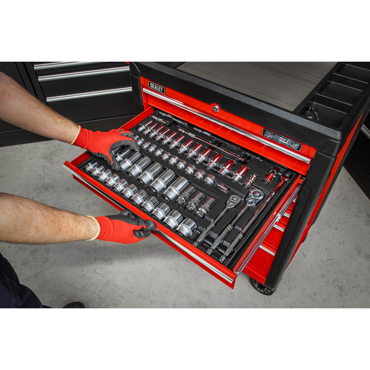 Premier TBT31 Premier Socket Set with Tool Tray 3/8" & 1/2"Sq Drive 55pc