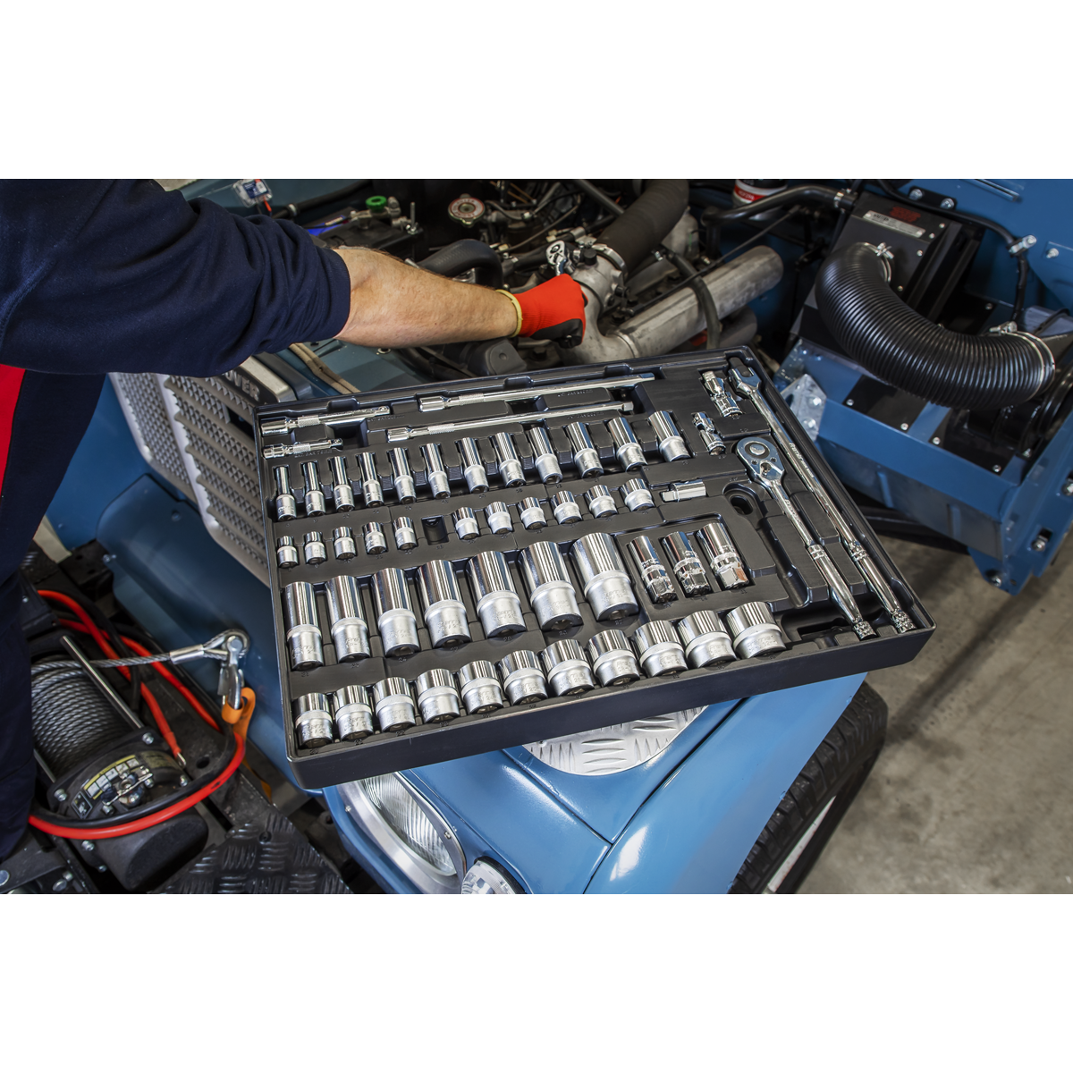 Premier TBT31 Premier Socket Set with Tool Tray 3/8" & 1/2"Sq Drive 55pc