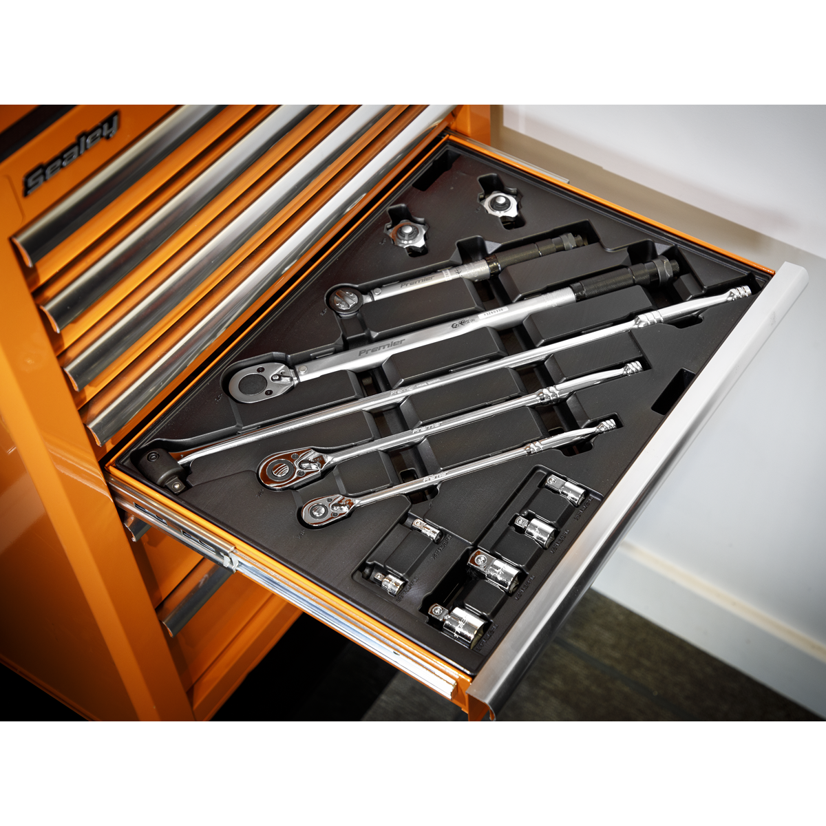 Premier TBT32 Premier Ratchet, Torque Wrench, Breaker Bar & Socket Adaptor Set with Tool Tray 13pc