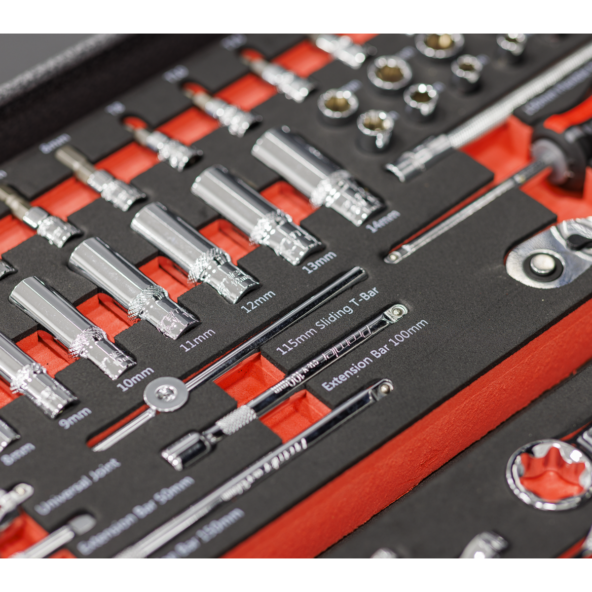 Premier TBT40 Premier Socket Set with Tool Tray 1/4"Sq Drive 44pc
