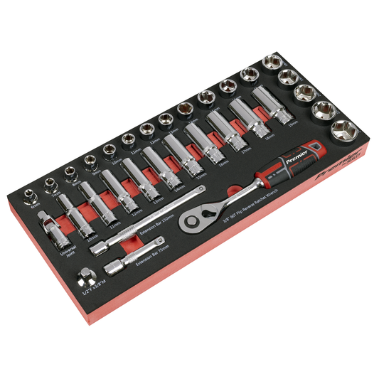 Premier TBT41 Premier Socket Set with Tool Tray 3/8"Sq Drive 32pc