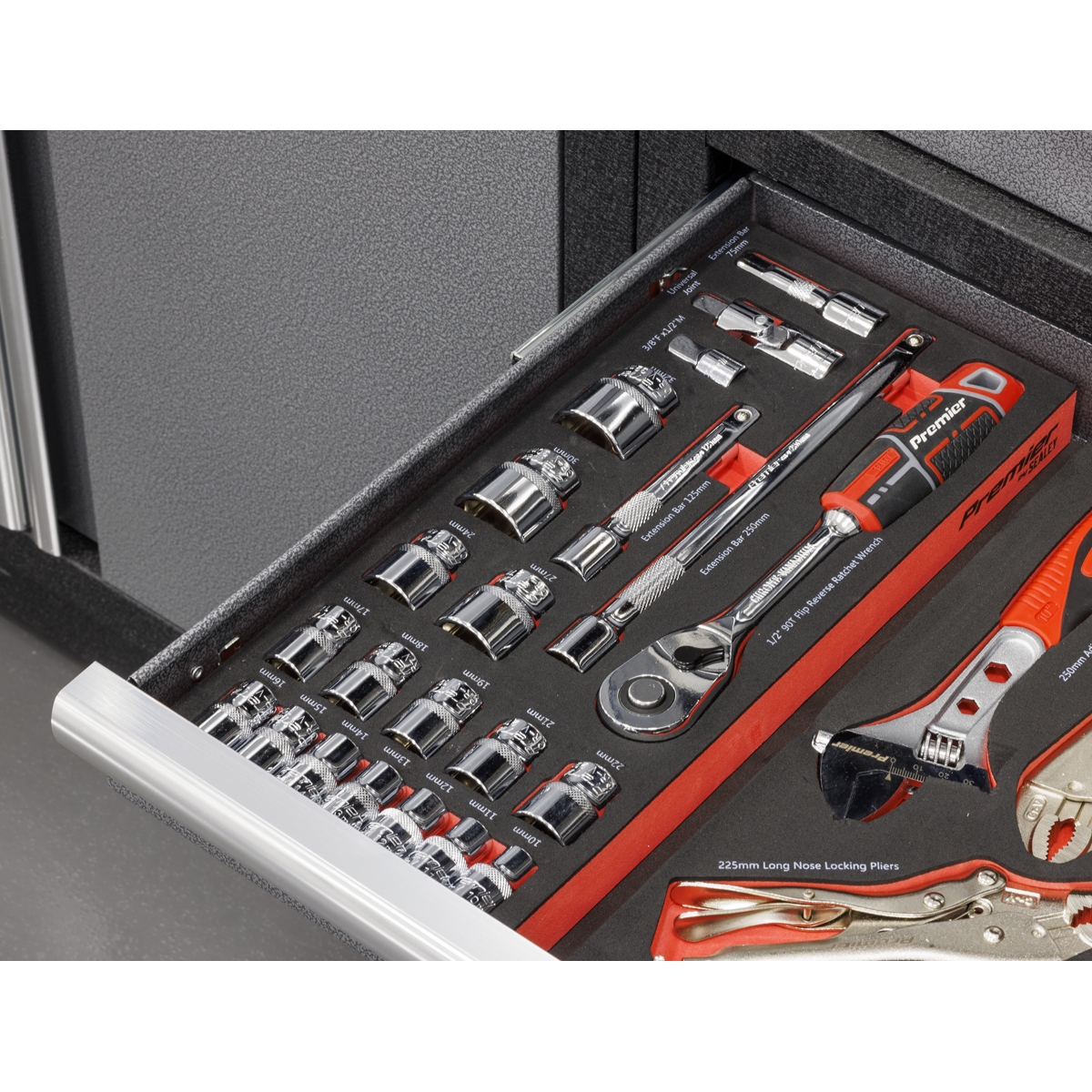 Premier TBT42 Premier Socket Set with Tool Tray 1/2"Sq Drive 22pc