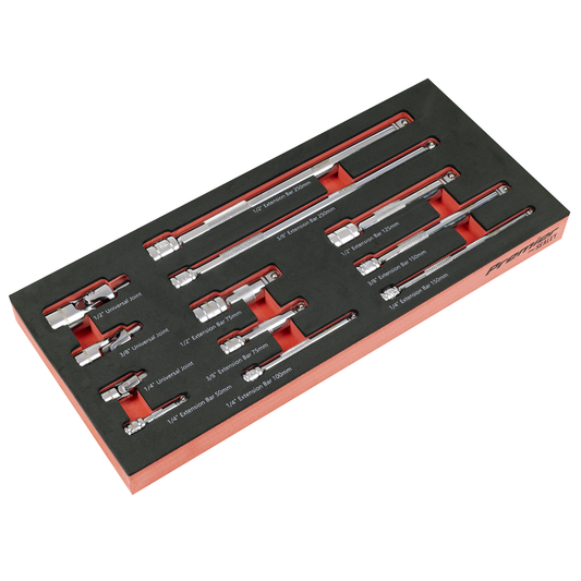 Premier TBT44 Premier Wobble Extension Bar Set with Tool Tray 1/4", 3/8" & 1/2"Sq Drive 12pc