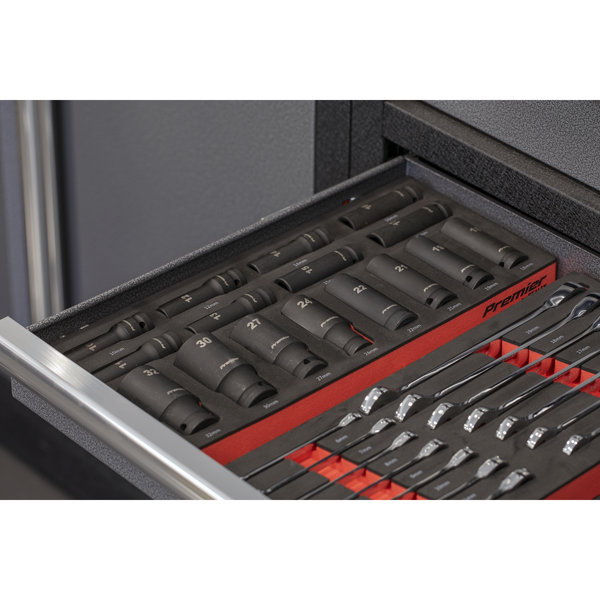 Premier TBT46 Premier Impact Socket Set with Tool Tray 1/2"Sq Drive 22pc