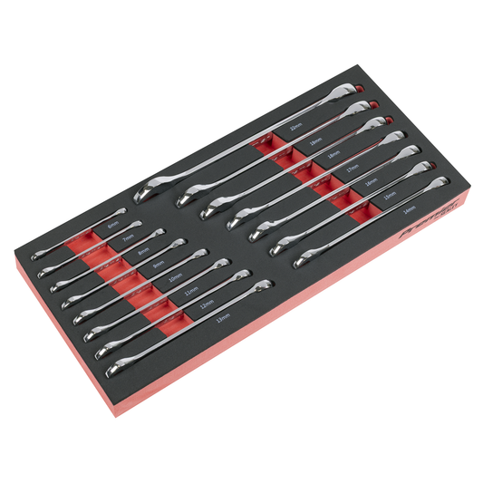 Premier TBT48 Premier Combination Spanner Set with Tool Tray 15pc