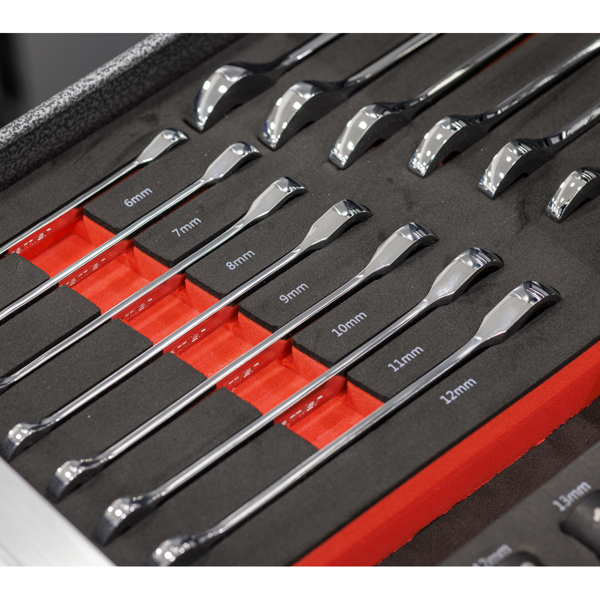 Premier TBT49 Premier Ratchet Spanner Set with Tool Tray 14pc