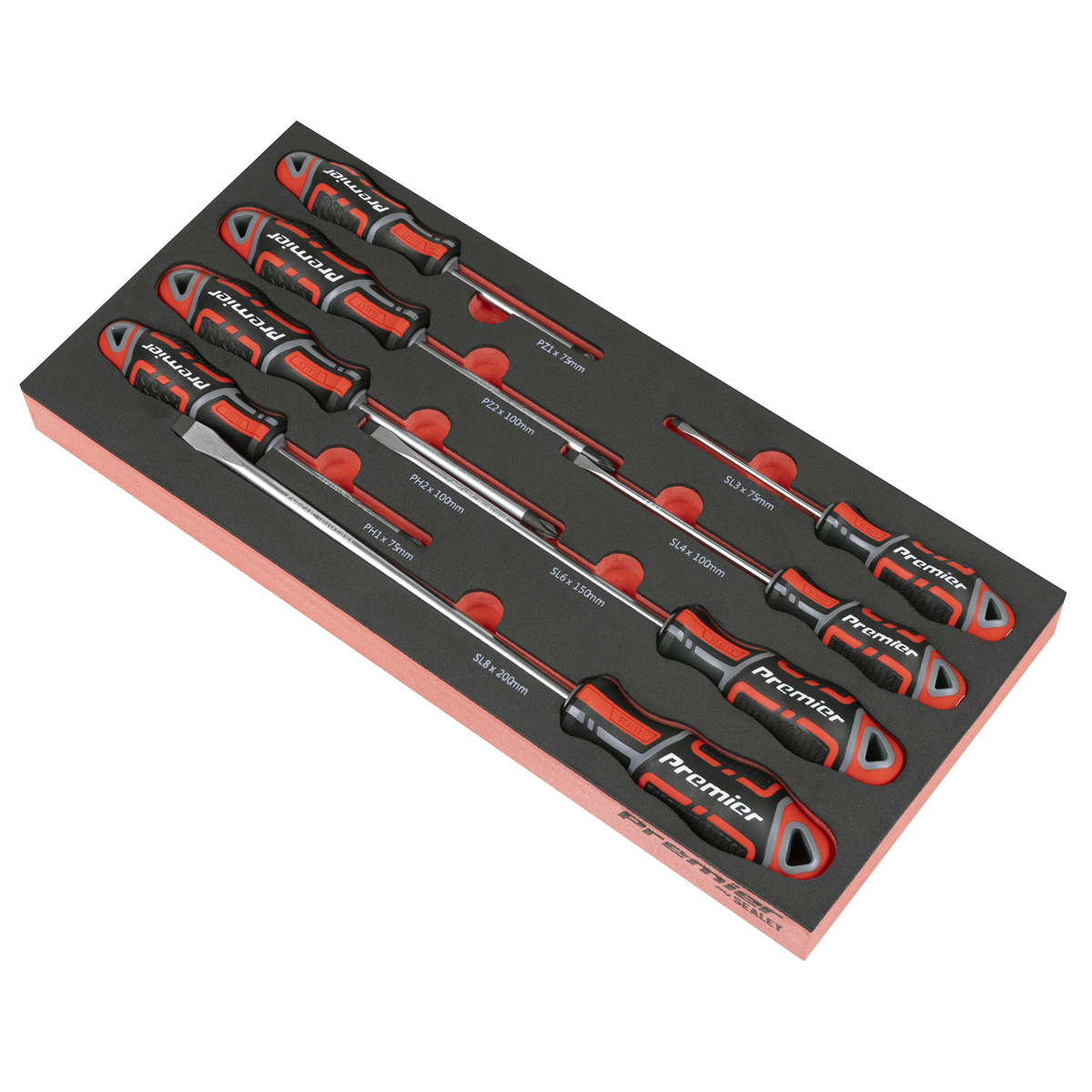 Premier TBT53 Premier Screwdriver Set with Tool Tray 8pc