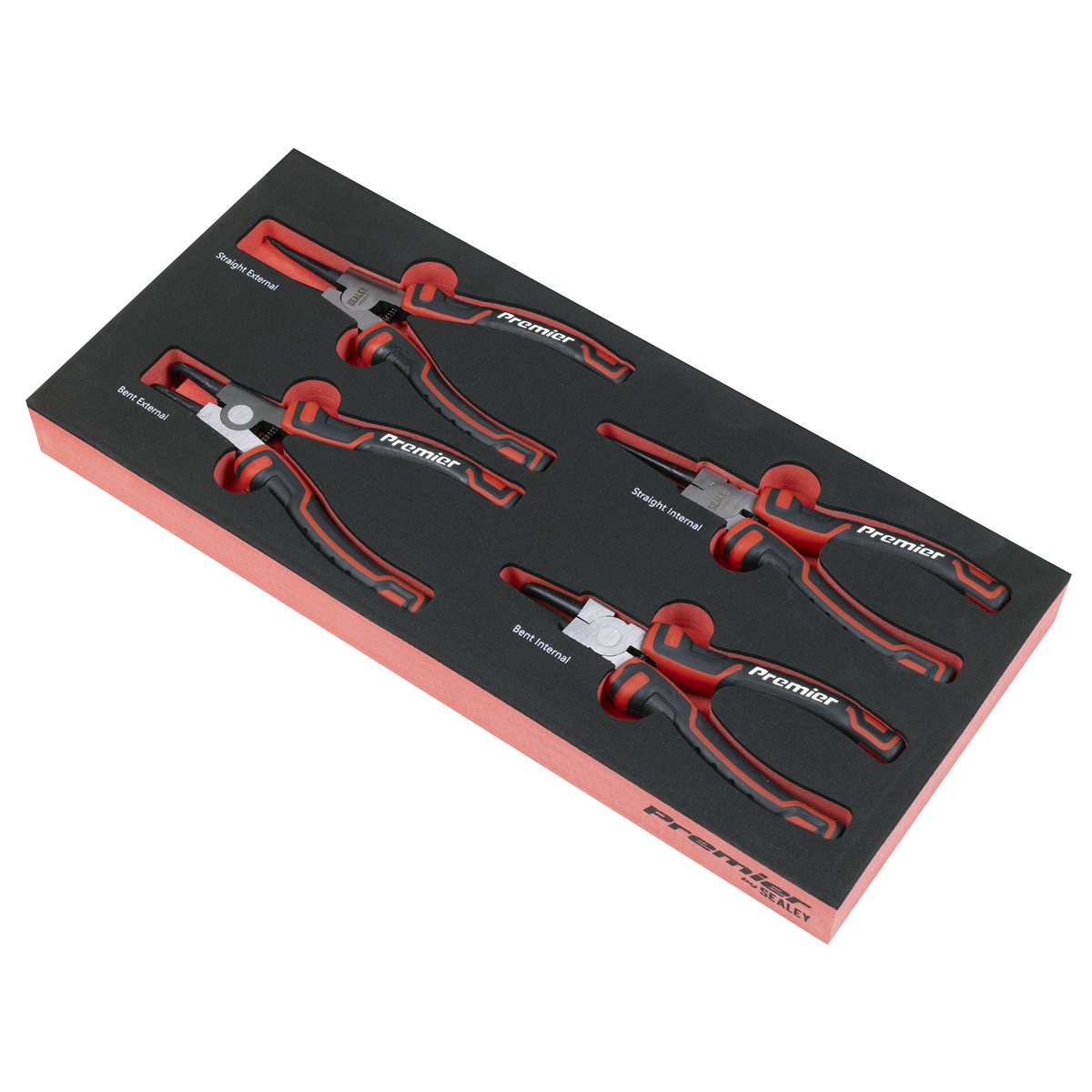 Premier TBT57 Premier Circlip Pliers Set with Tool Tray 4pc
