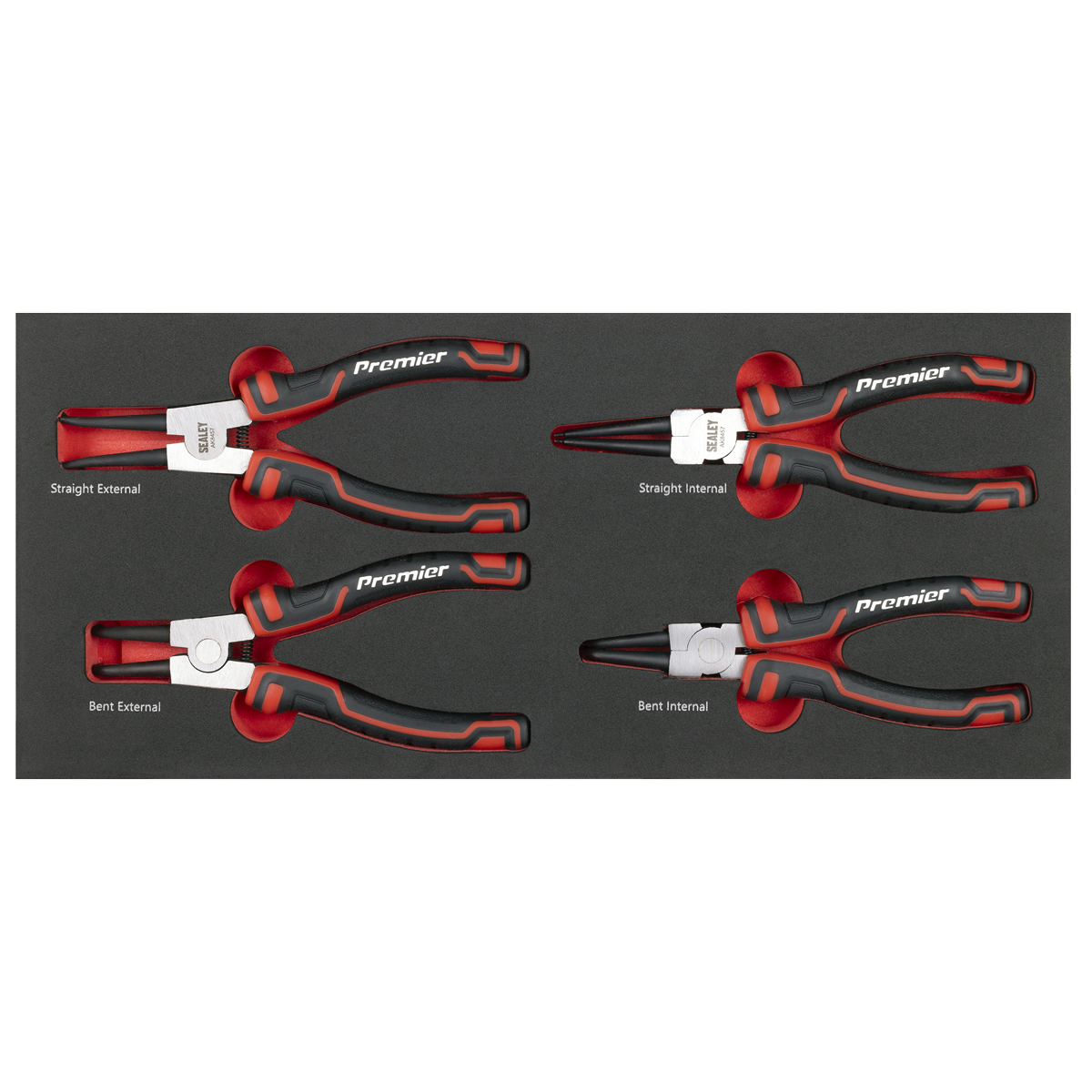 Premier TBT57 Premier Circlip Pliers Set with Tool Tray 4pc