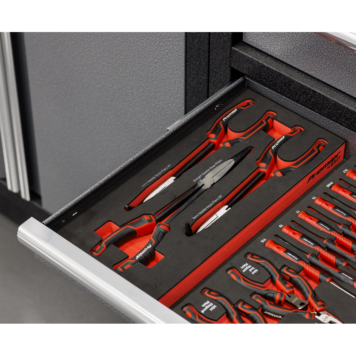 Premier TBT58 Premier Long Needle Nose Pliers Set with Tool Tray 3pc