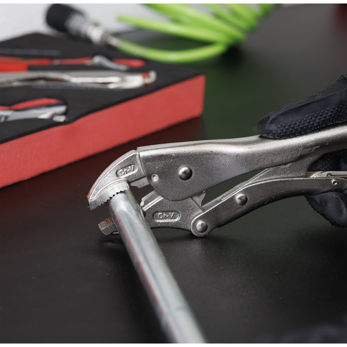 Premier TBT59 Premier Locking Pliers & Adjustable Wrench Set with Tool Tray 4pc