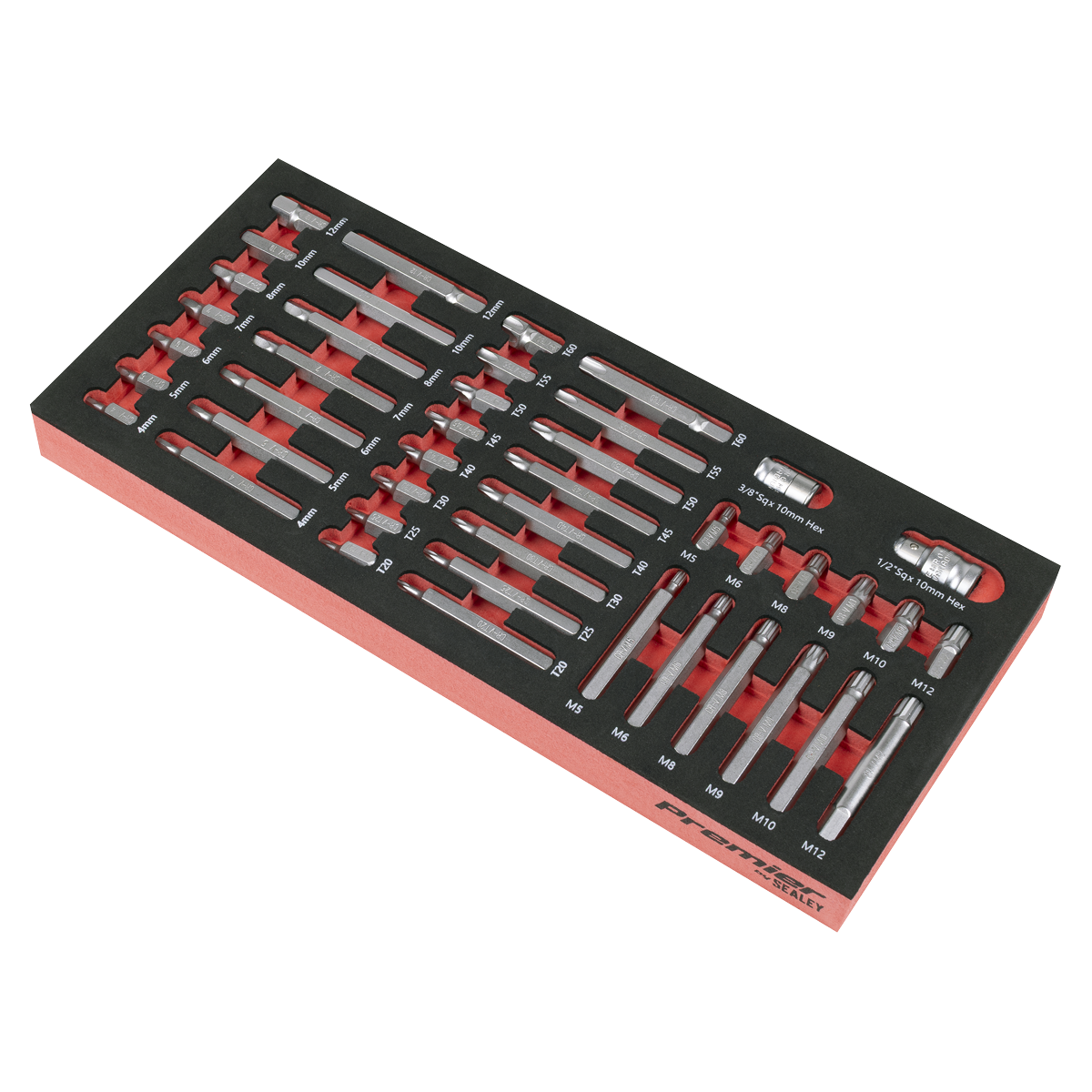Premier TBT60 Premier TRX-Star*, Hex & Spline Bit Set with Tool Tray 44pc