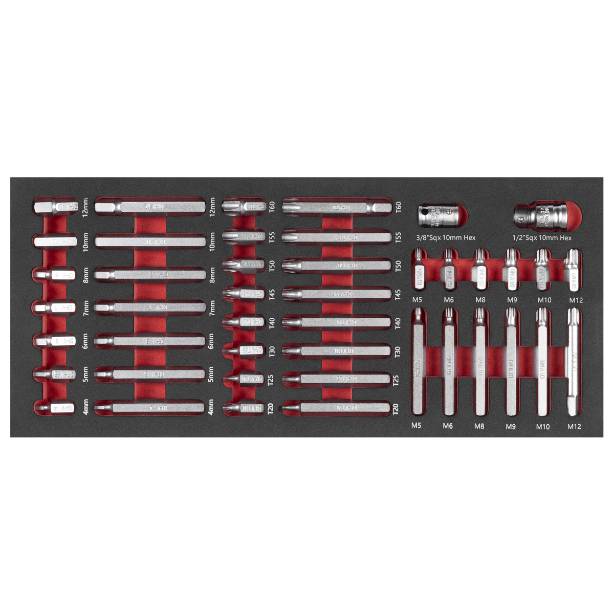 Premier TBT60 Premier TRX-Star*, Hex & Spline Bit Set with Tool Tray 44pc