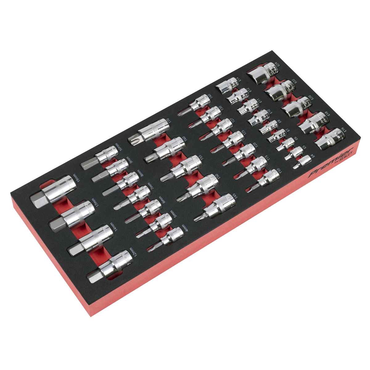 Premier TBT61 Premier Socket Bit Set with Tool Tray 37pc