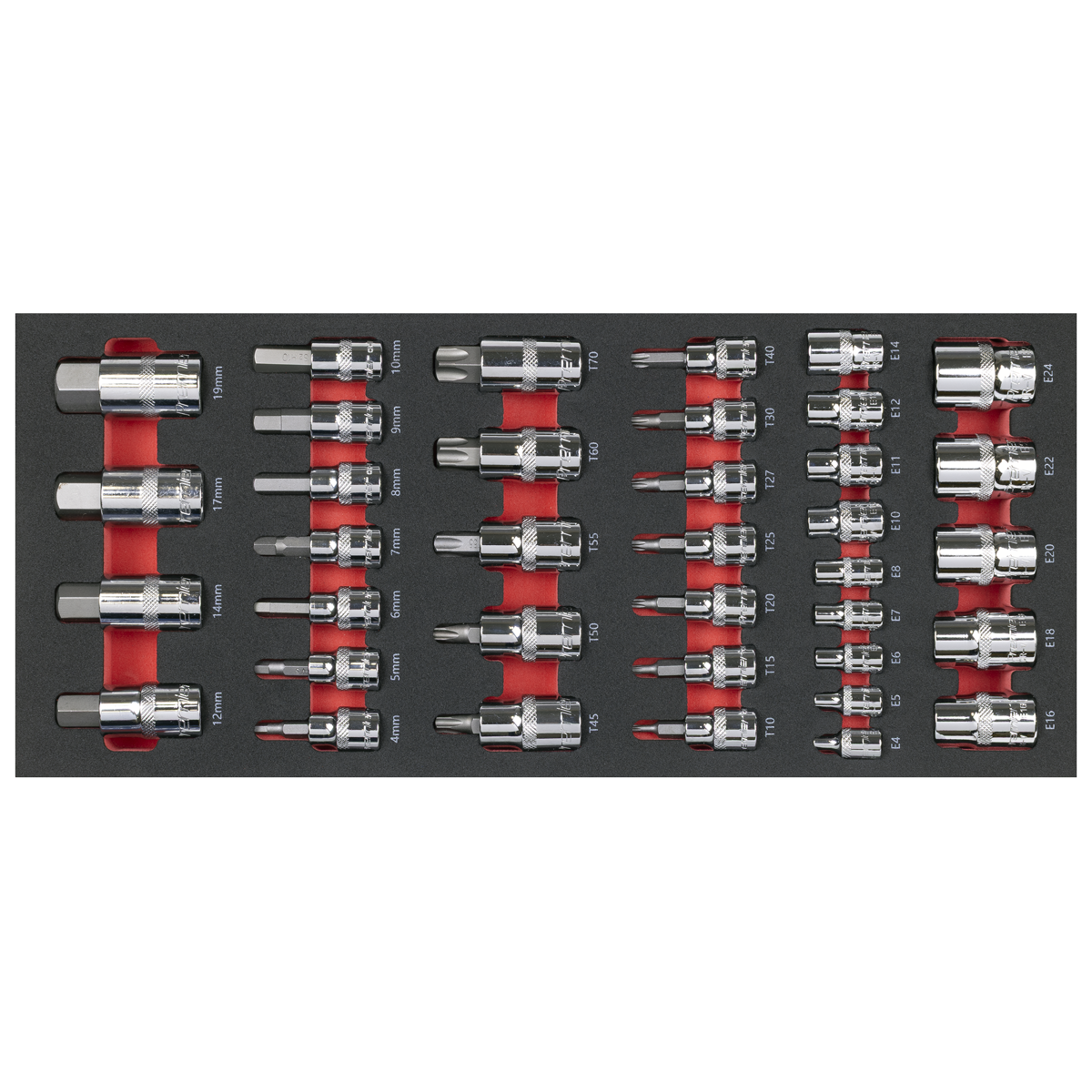 Premier TBT61 Premier Socket Bit Set with Tool Tray 37pc
