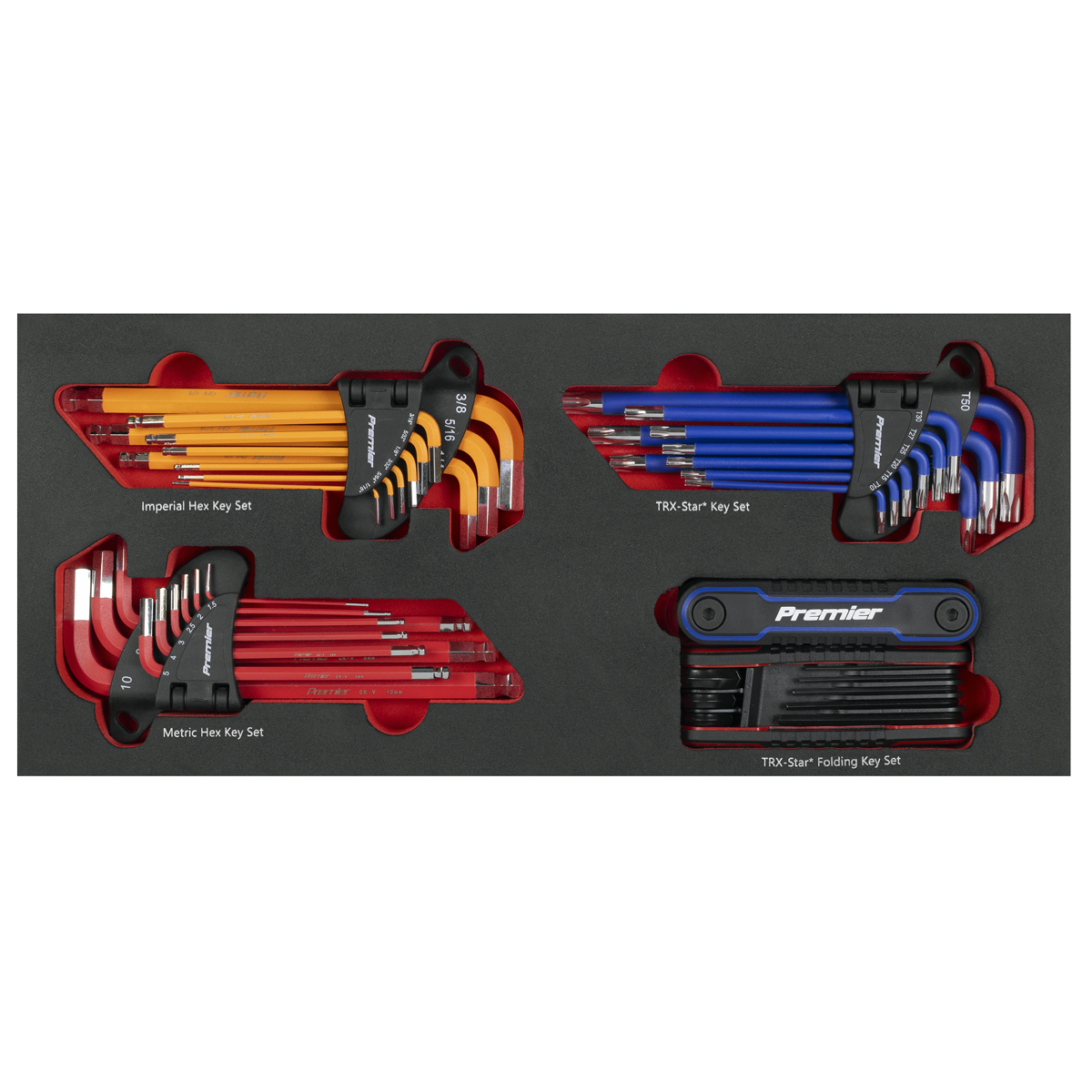 Premier TBT62 Premier Master Key Set with Tool Tray 43pc