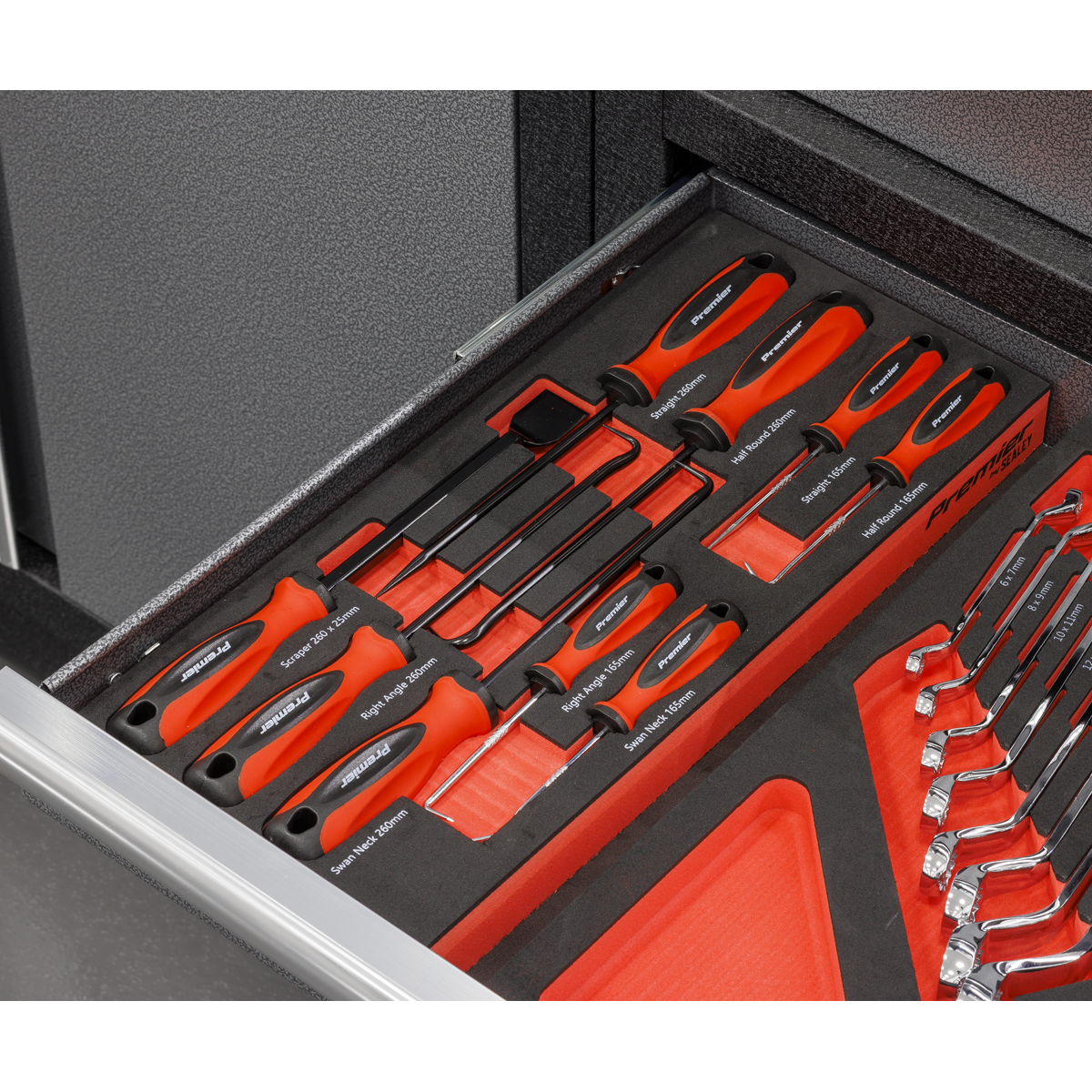 Premier TBT65 Premier Scraper & Hook Set with Tool Tray 9pc