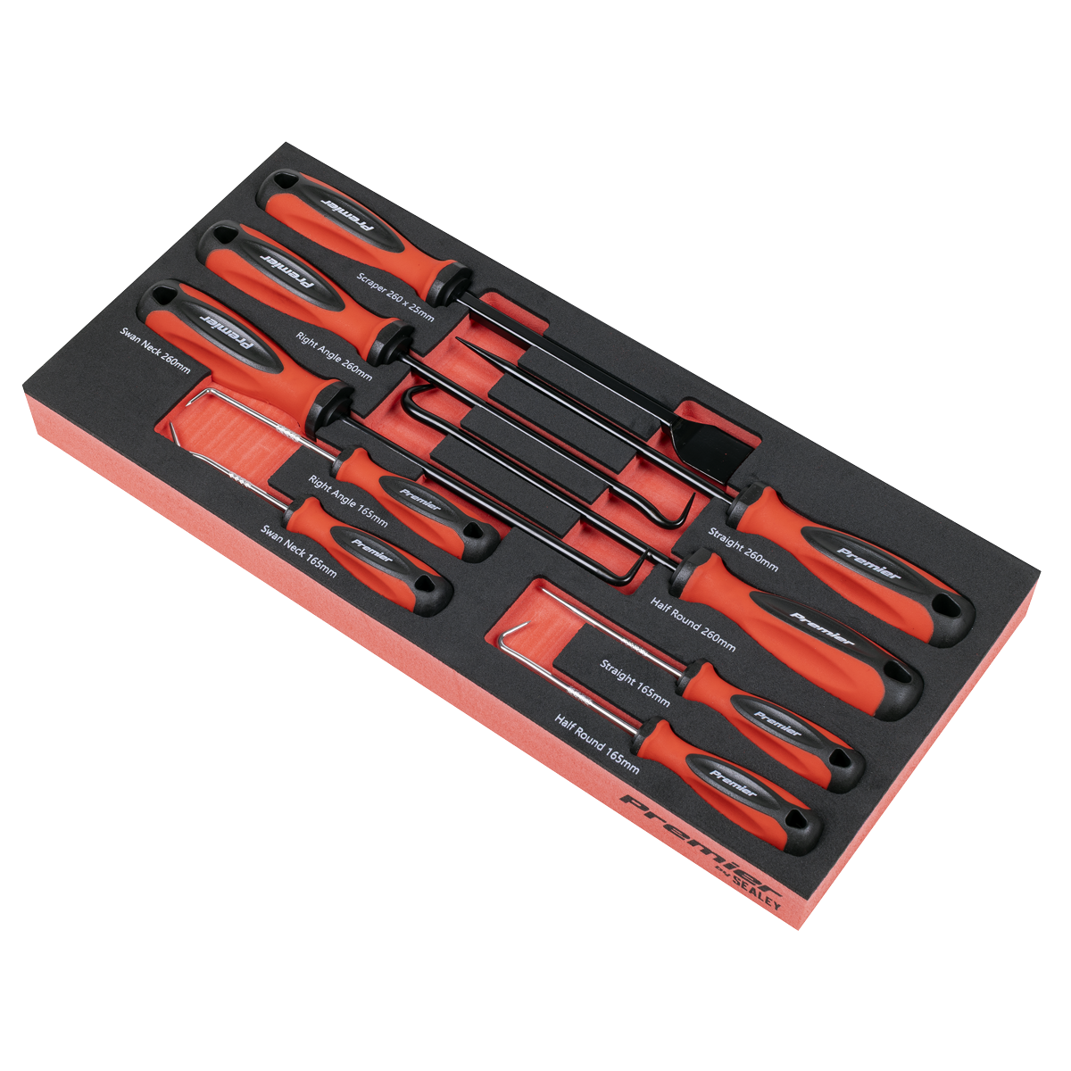 Premier TBT65 Premier Scraper & Hook Set with Tool Tray 9pc
