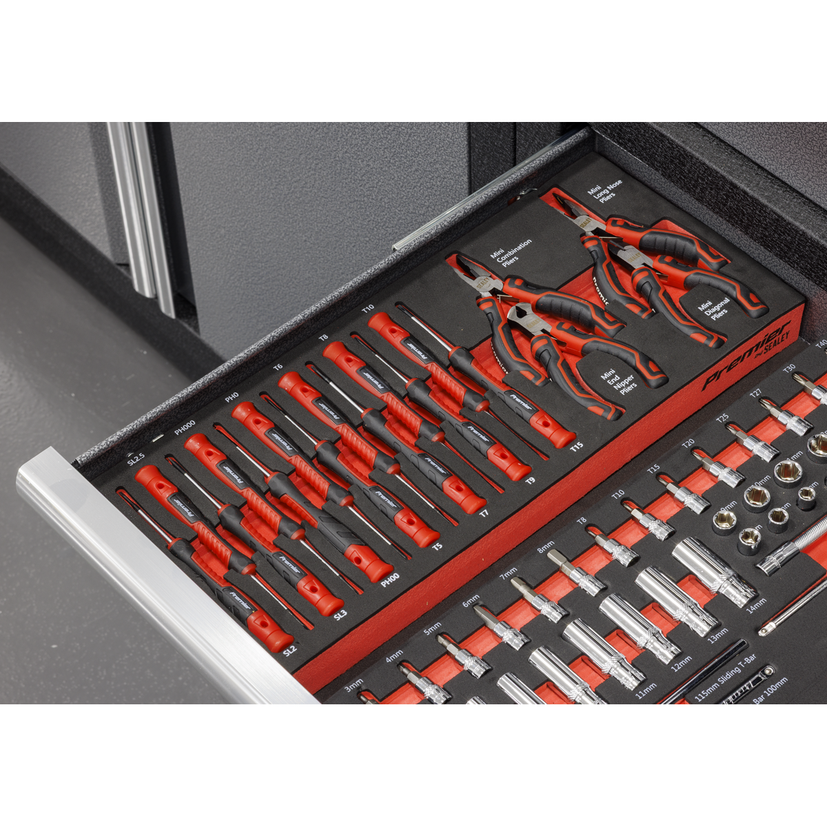 Premier TBT67 Premier Precision Screwdriver & Mini Pliers Set with Tool Tray 17pc