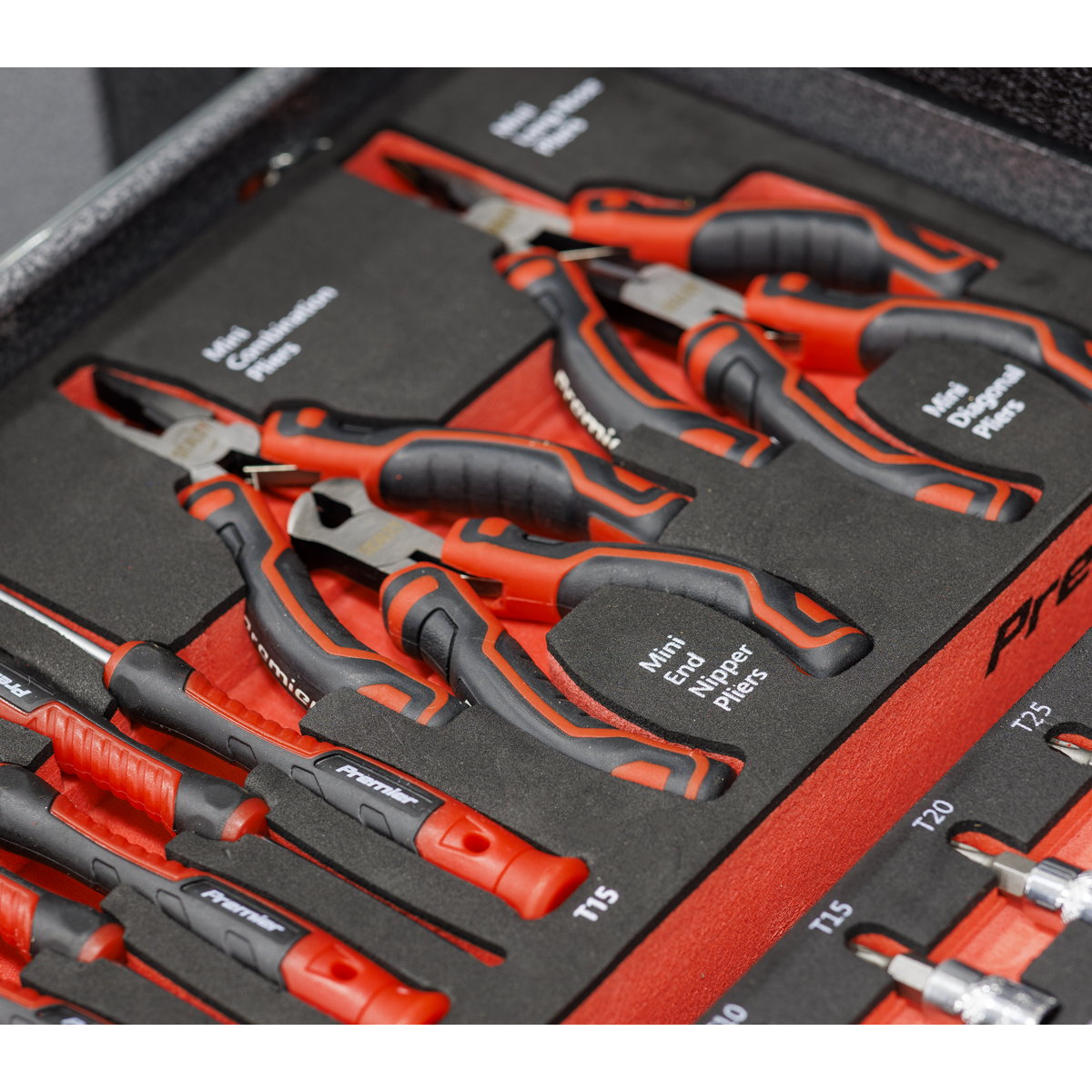 Premier TBT67 Premier Precision Screwdriver & Mini Pliers Set with Tool Tray 17pc