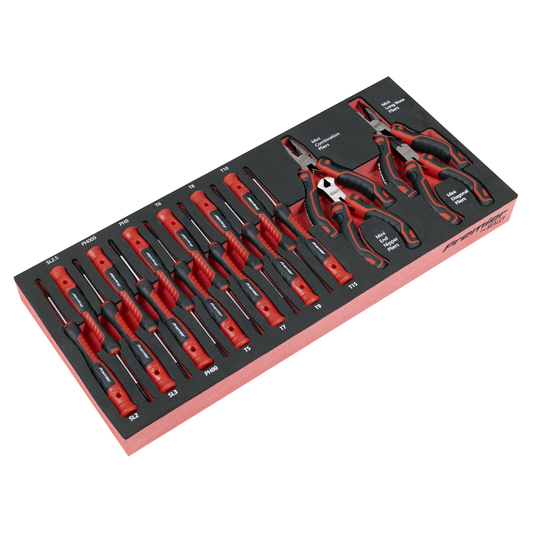 Premier TBT67 Premier Precision Screwdriver & Mini Pliers Set with Tool Tray 17pc