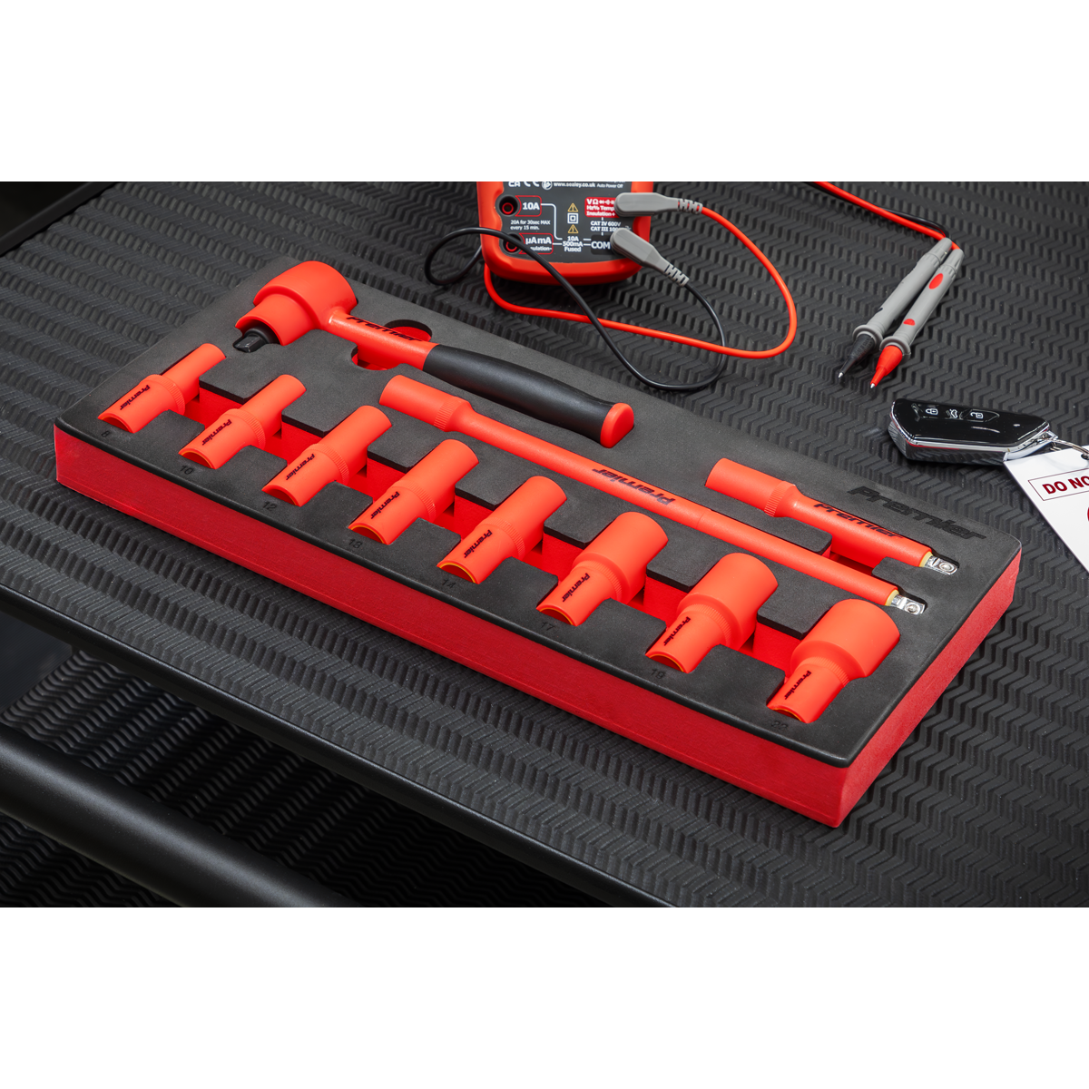 Premier TBTE01 Premier Insulated Socket Set with Tool Tray 3/8"Sq Drive 11pc - VDE Approved