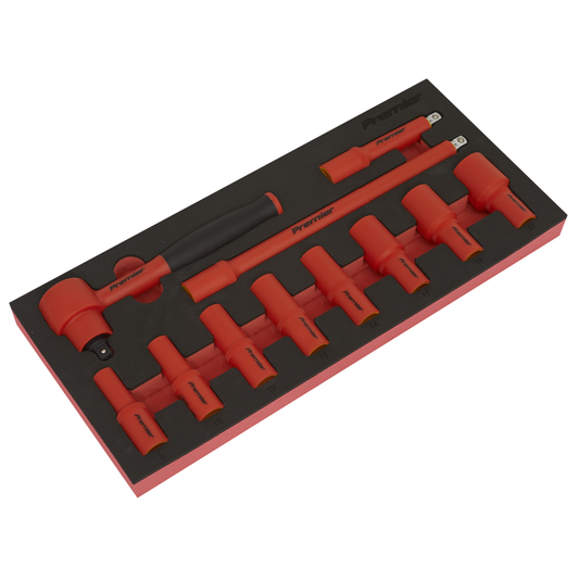 Premier TBTE01 Premier Insulated Socket Set with Tool Tray 3/8"Sq Drive 11pc - VDE Approved