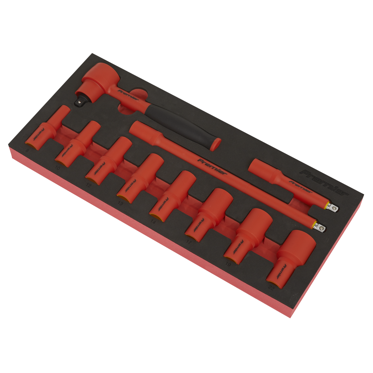 Premier TBTE01 Premier Insulated Socket Set with Tool Tray 3/8"Sq Drive 11pc - VDE Approved