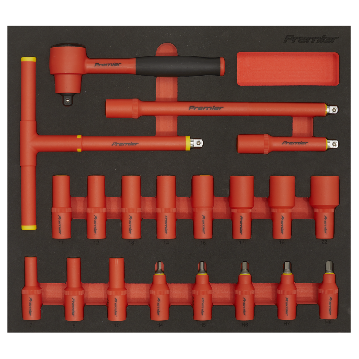 Premier TBTE02 Premier Insulated Socket Set with Tool Tray 3/8"Sq Drive 20pc - VDE Approved
