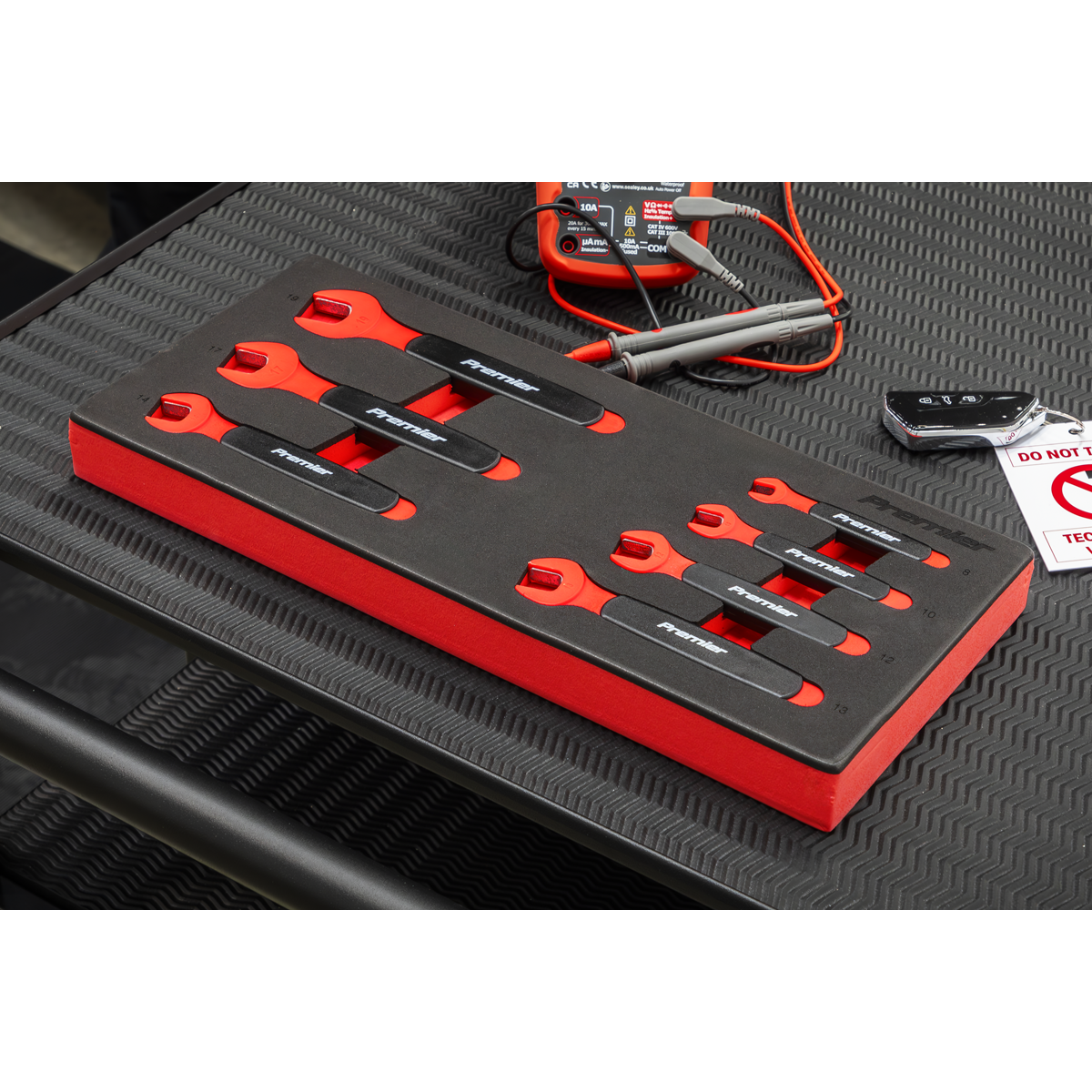 Premier TBTE03 Premier Insulated Open-End Spanner Set with Tool Tray 7pc - VDE Approved