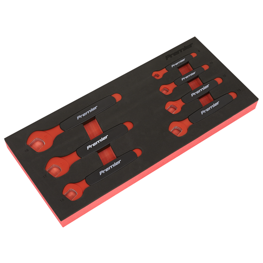 Premier TBTE03 Premier Insulated Open-End Spanner Set with Tool Tray 7pc - VDE Approved