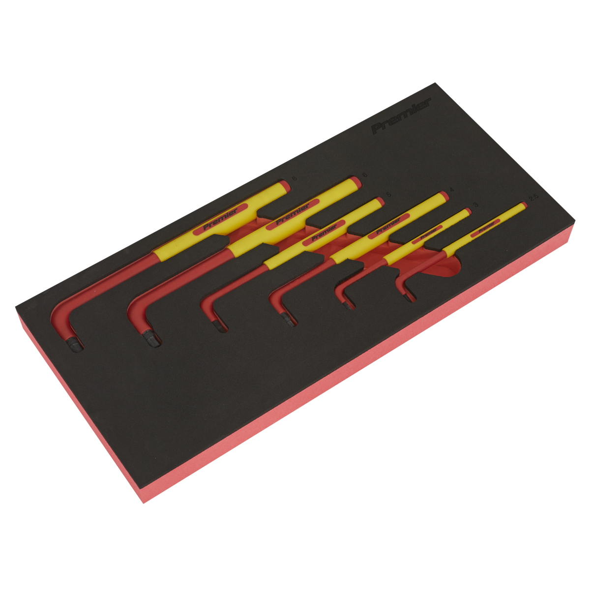Premier TBTE05 Premier Insulated Hex Key Set with Tool Tray 6pc - VDE Approved