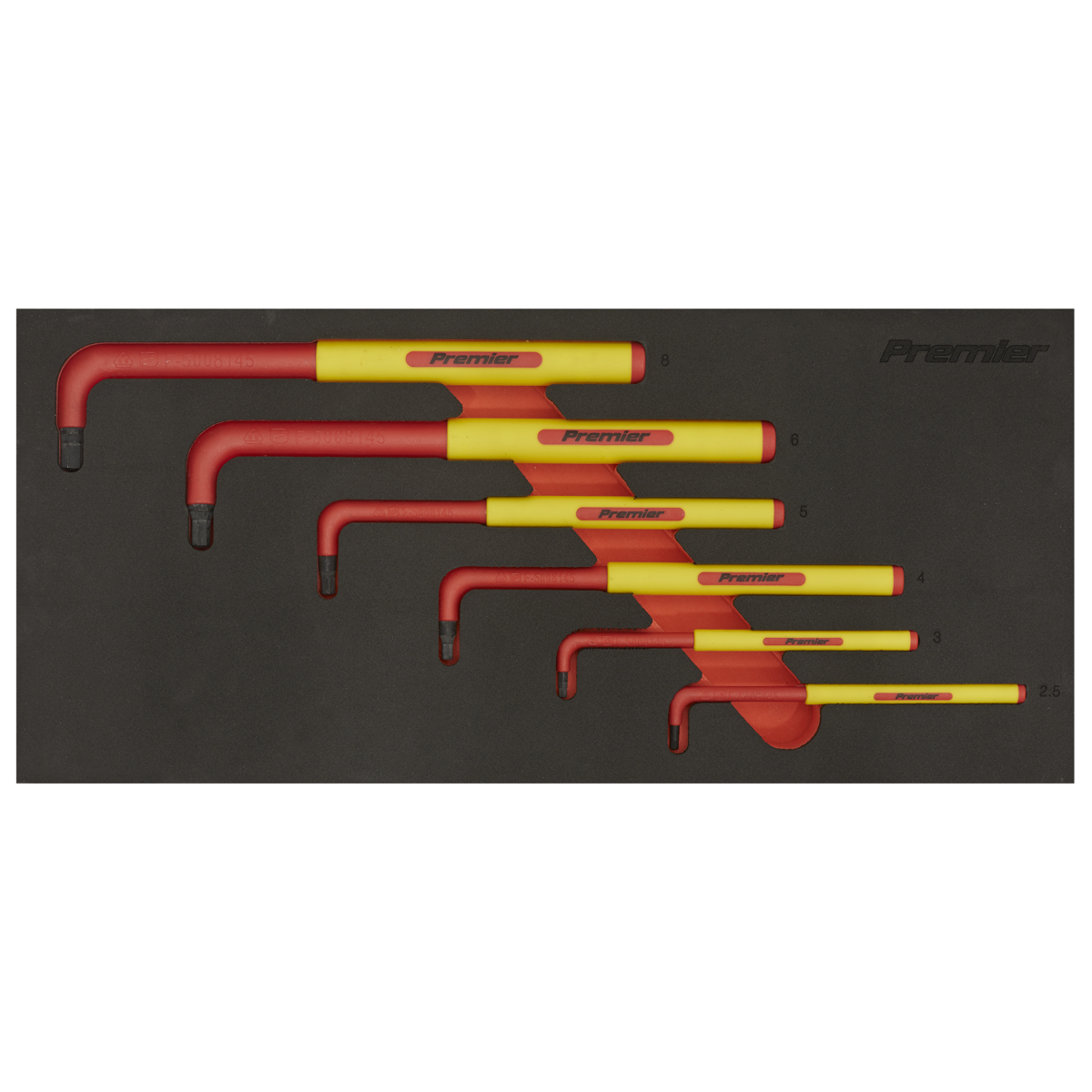 Premier TBTE05 Premier Insulated Hex Key Set with Tool Tray 6pc - VDE Approved