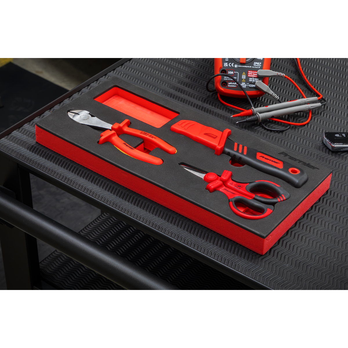 Premier TBTE09 Premier Insulated Cutting Set with Tool Tray 3pc - VDE Approved