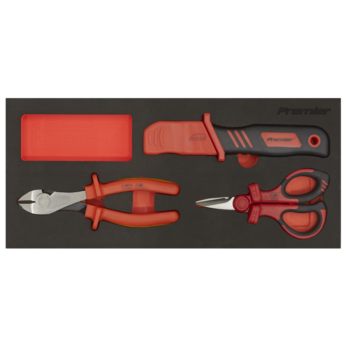 Premier TBTE09 Premier Insulated Cutting Set with Tool Tray 3pc - VDE Approved