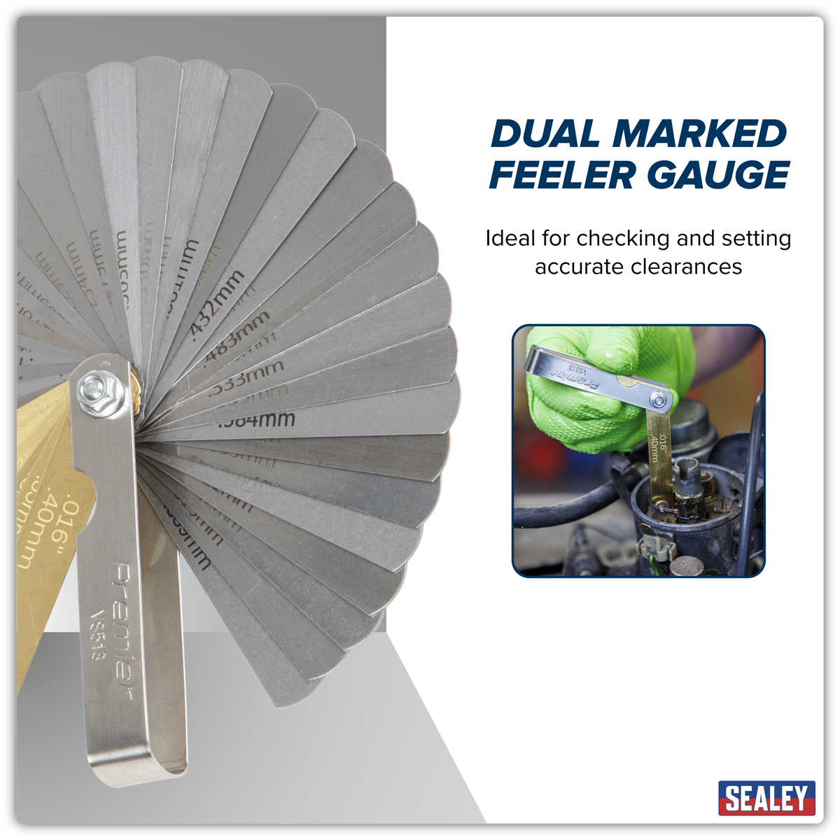 Premier VS513 Premier Combination Steel/Brass Dual Marked Feeler Gauge 36 Blade