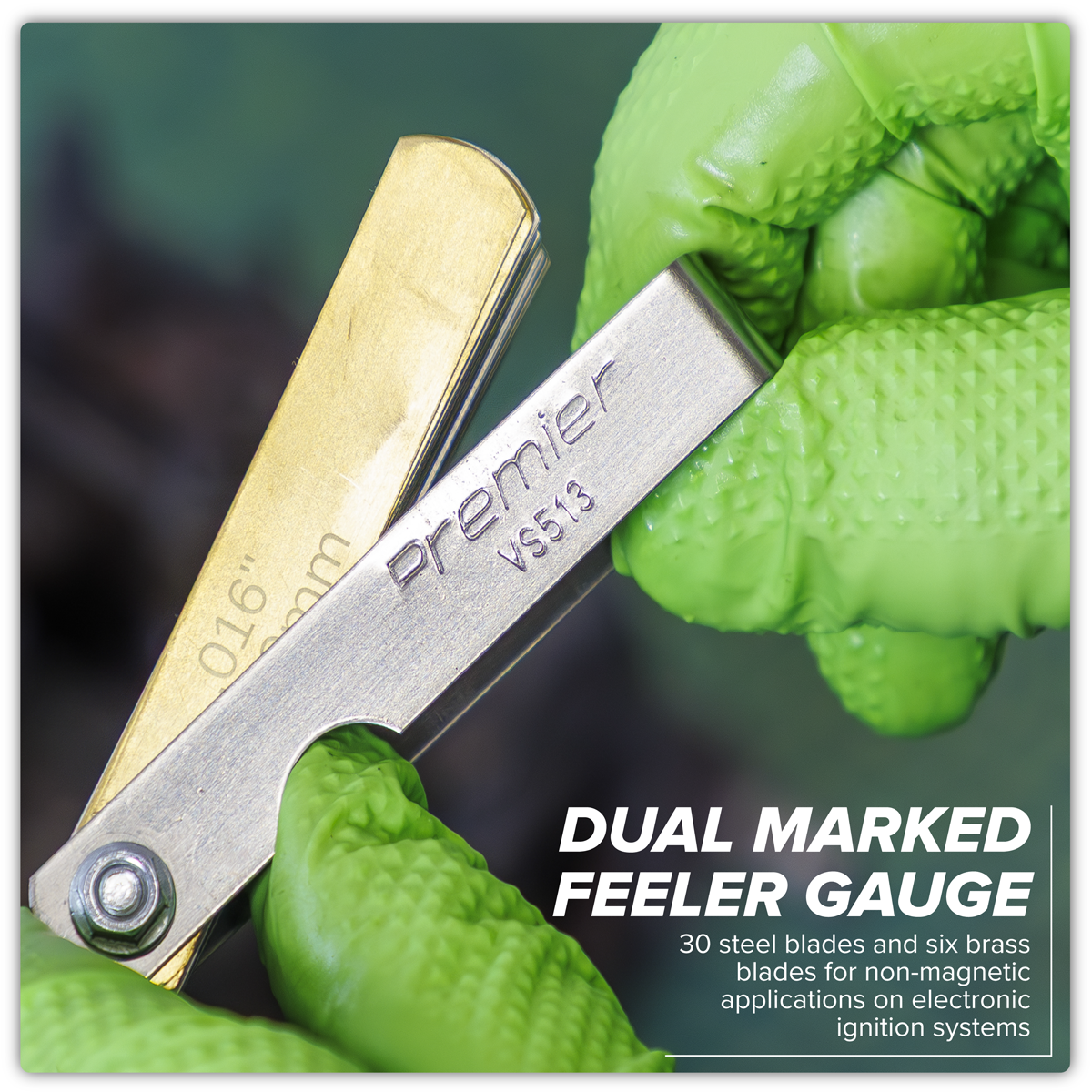 Premier VS513 Premier Combination Steel/Brass Dual Marked Feeler Gauge 36 Blade