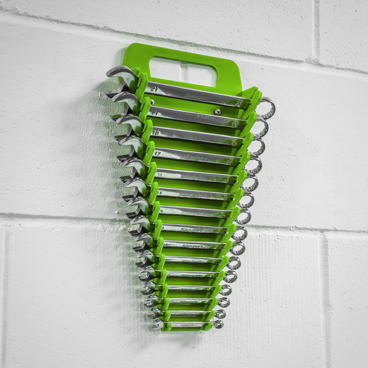 Premier WR08HV Premier Spanner Rack Capacity 15 Spanners - Hi-Vis Green