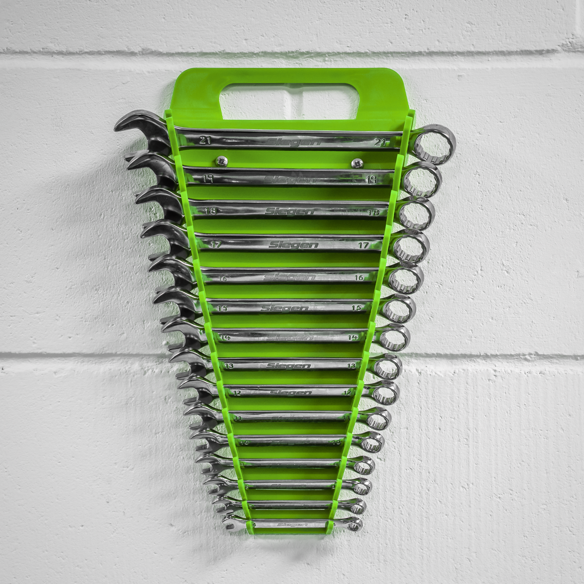 Premier WR08HV Premier Spanner Rack Capacity 15 Spanners - Hi-Vis Green