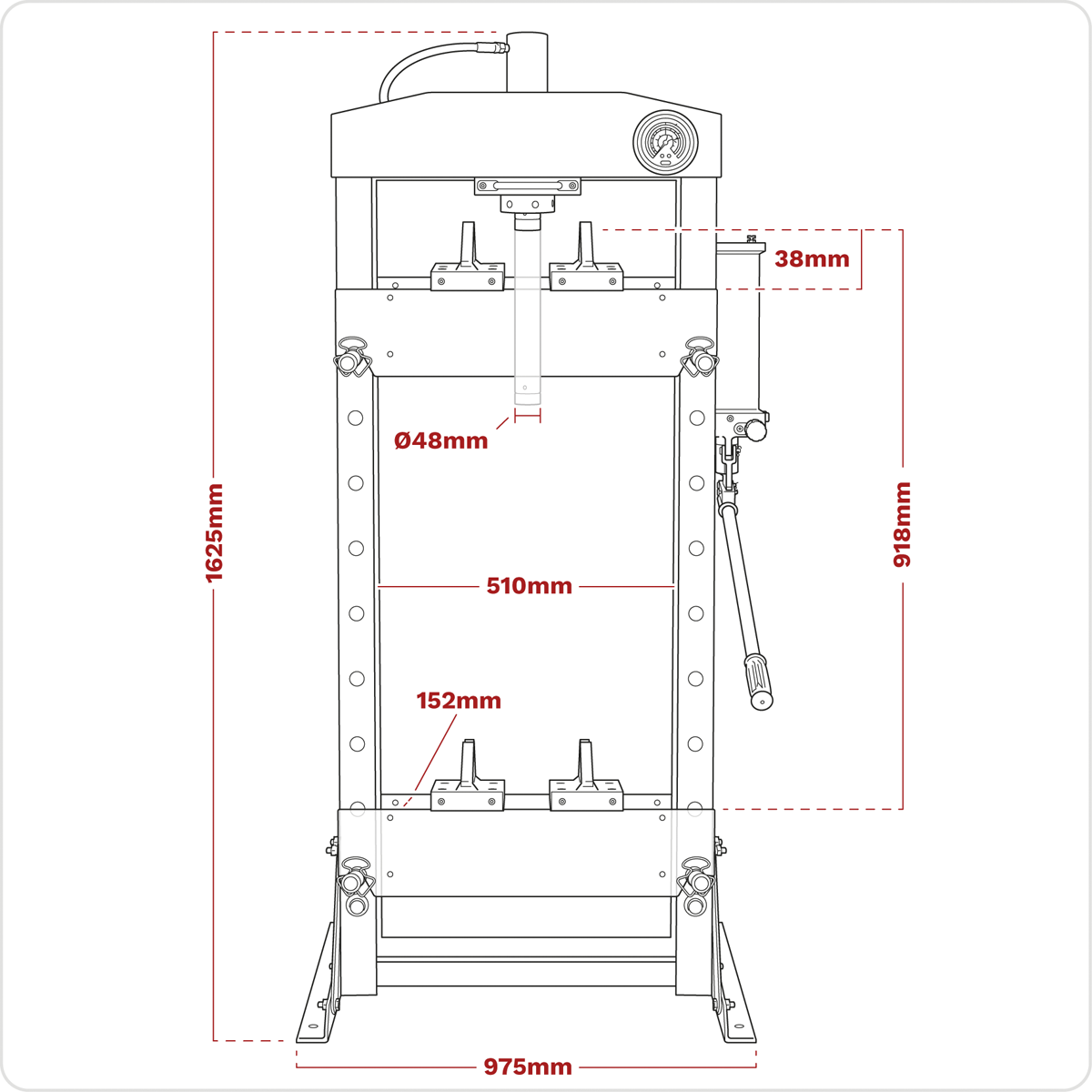 Premier YK209F Premier Heavy-Duty Floor Type Hydraulic Press 20 Tonne