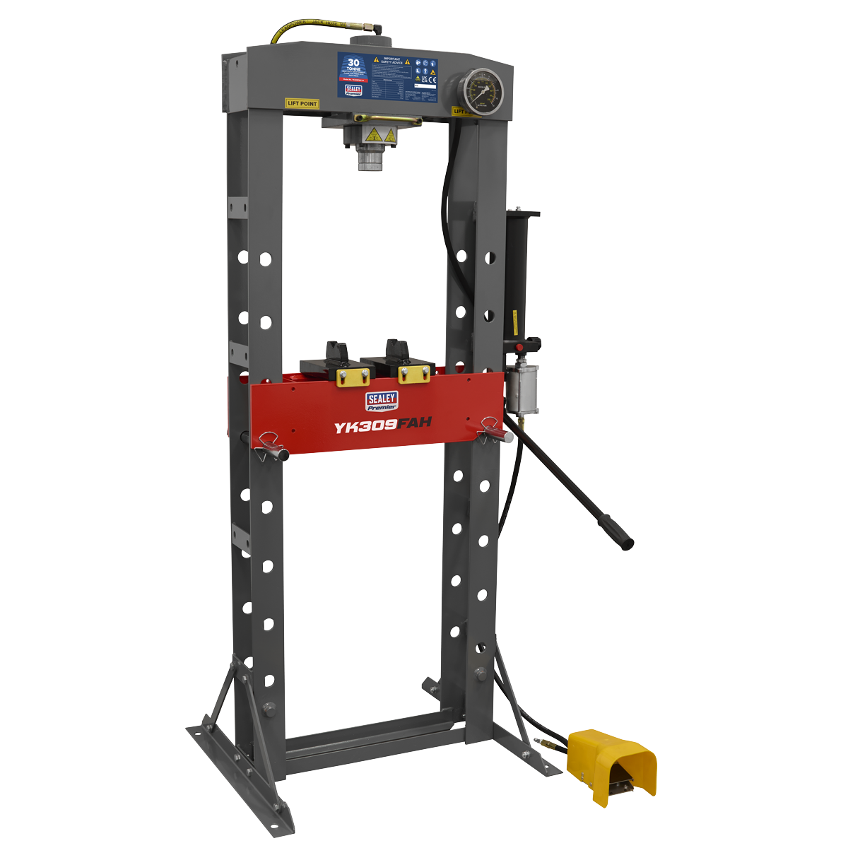 Premier YK309FAH Premier Heavy-Duty Air/Hydraulic Floor Type Press with Foot Pedal 30 Tonne